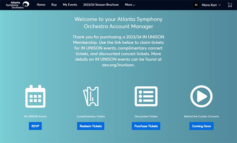 Ticketmaster Landing Page for IN UNISON