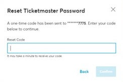 Reset Ticketmaster Password