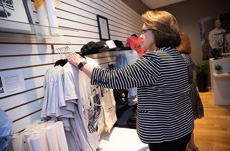 Patron browsing The Symphony Store